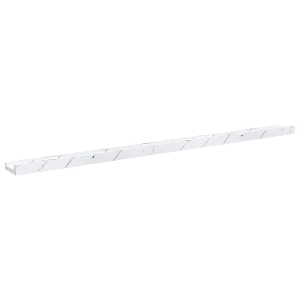 Falpolc polcokkal 4 pcs Fehér márvány 115 x 9 x 3 cm Faanyag