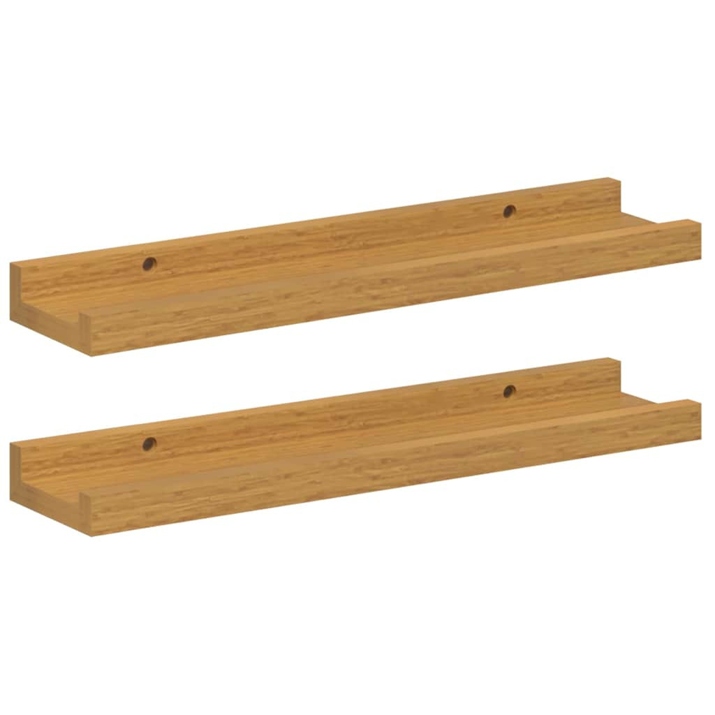 Falpolc polcokkal tárolóval 2 pcs Bézs 40 x 9 x 3 cm Faanyag