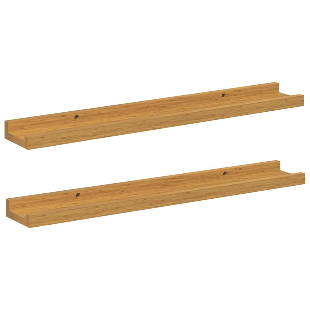 Falpolc polcokkal tárolóval 2 pcs Bézs 60 x 9 x 3 cm Faanyag