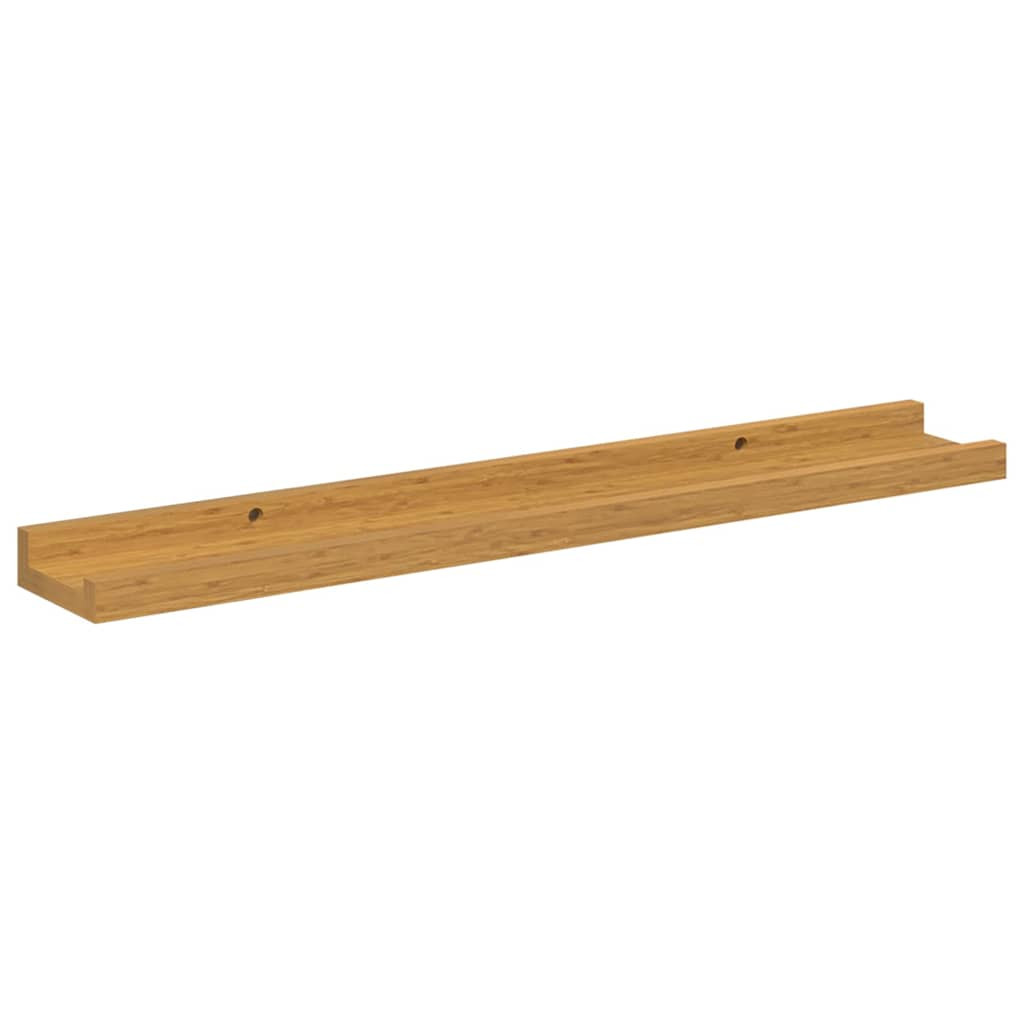 Falpolc polcokkal tárolóval 2 pcs Bézs 60 x 9 x 3 cm Faanyag