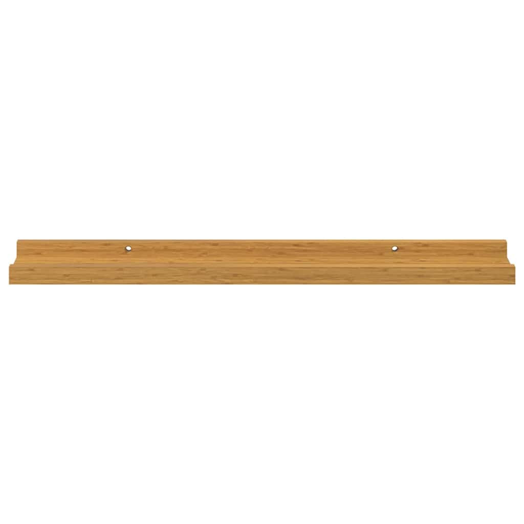Falpolc polcokkal tárolóval 2 pcs Bézs 60 x 9 x 3 cm Faanyag