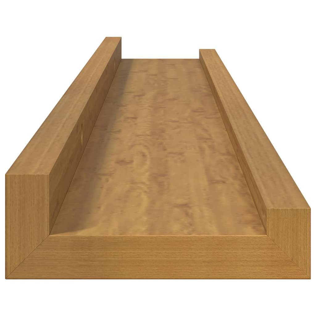 Falpolc polcokkal tárolóval 2 pcs Bézs 60 x 9 x 3 cm Faanyag