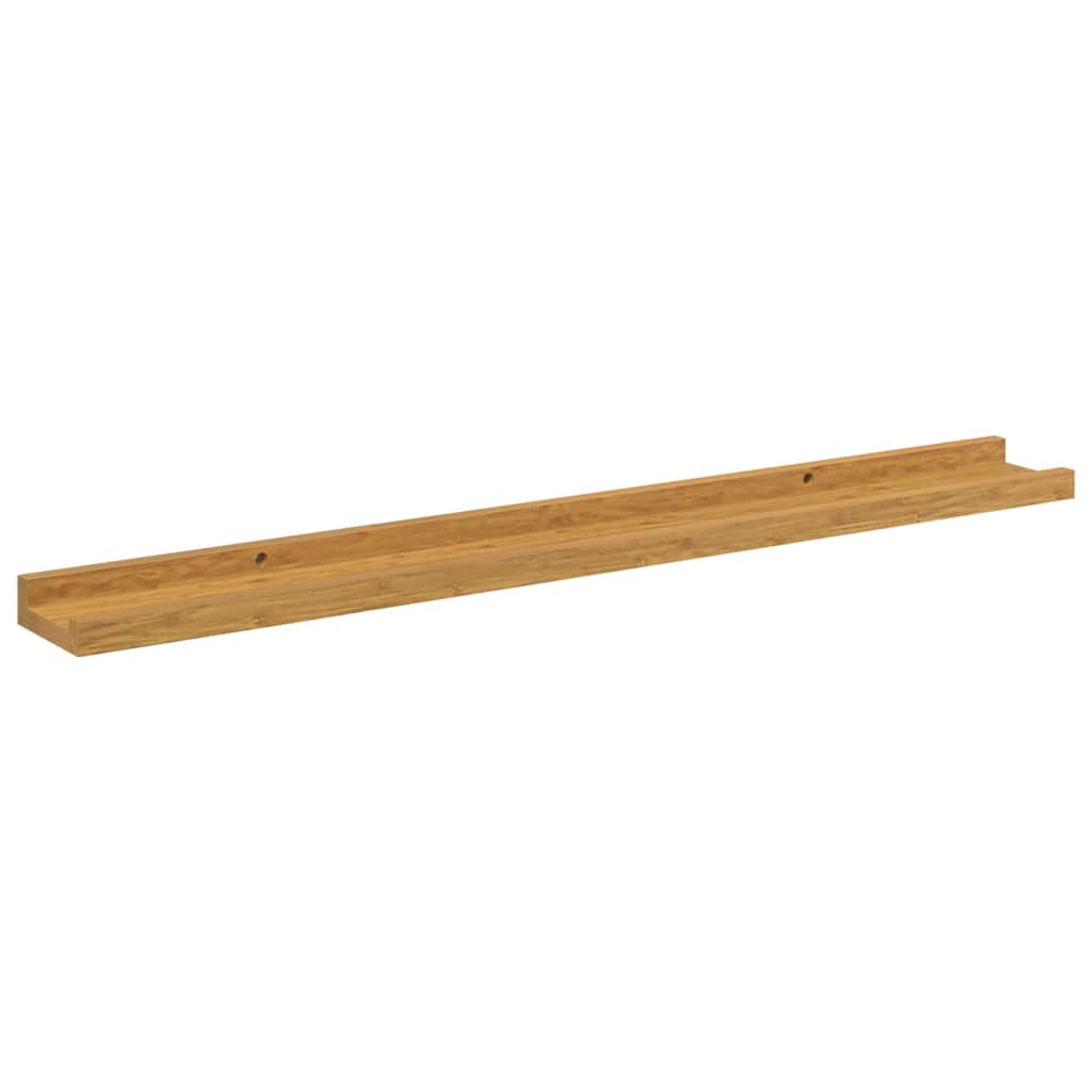 Falpolc polcokkal tárolóval 2 pcs Bézs 80 x 9 x 3 cm Faanyag