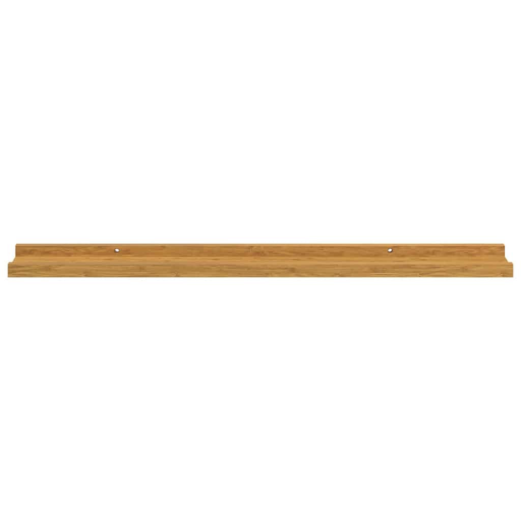 Falpolc polcokkal tárolóval 2 pcs Bézs 80 x 9 x 3 cm Faanyag