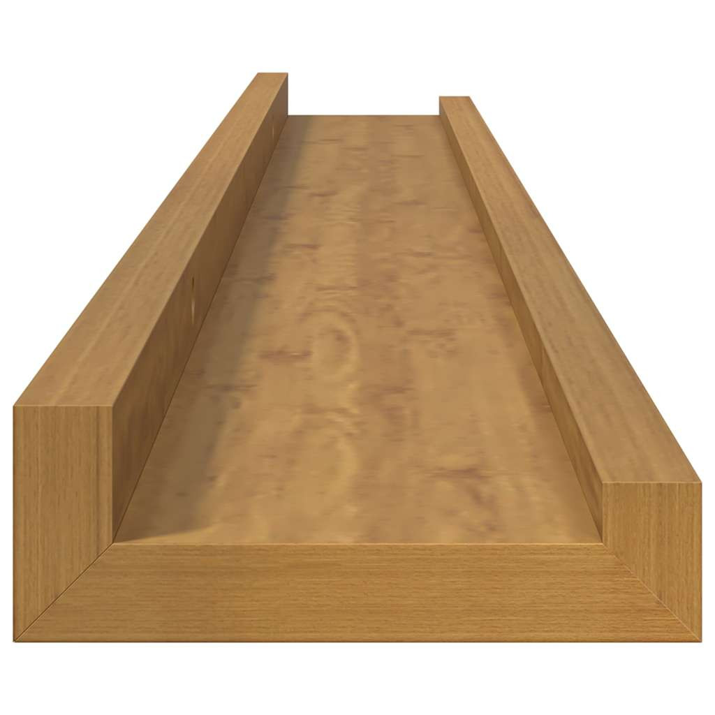 Falpolc polcokkal tárolóval 2 pcs Bézs 80 x 9 x 3 cm Faanyag