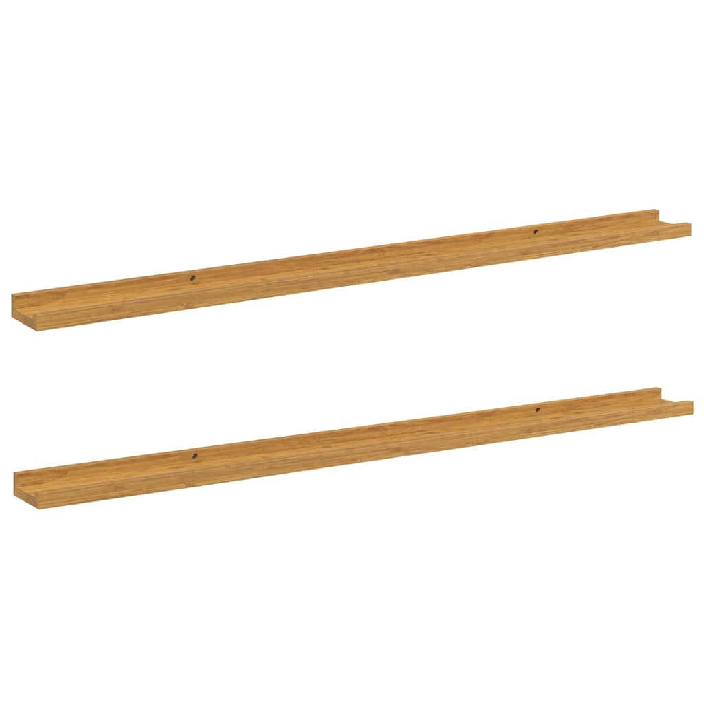 Falpolc polcokkal tárolóval 2 pcs Bézs 115 x 9 x 3 cm Faanyag