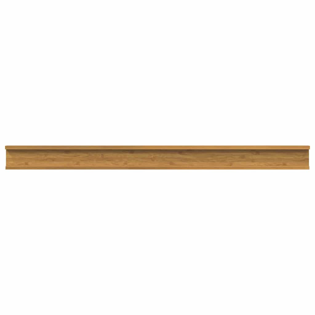 Falpolc polcokkal tárolóval 2 pcs Bézs 115 x 9 x 3 cm Faanyag