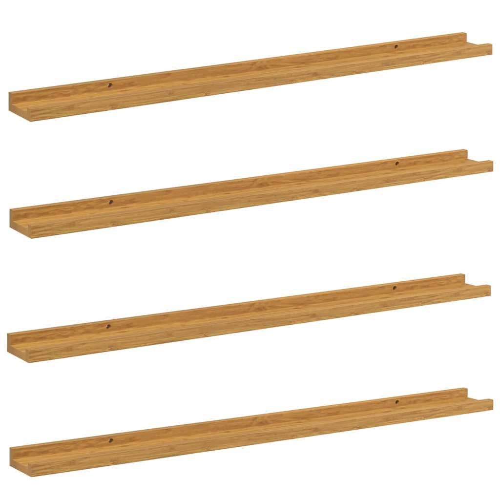 Falpolc polcokkal tárolóval 4 pcs Bézs 100 x 9 x 3 cm Faanyag