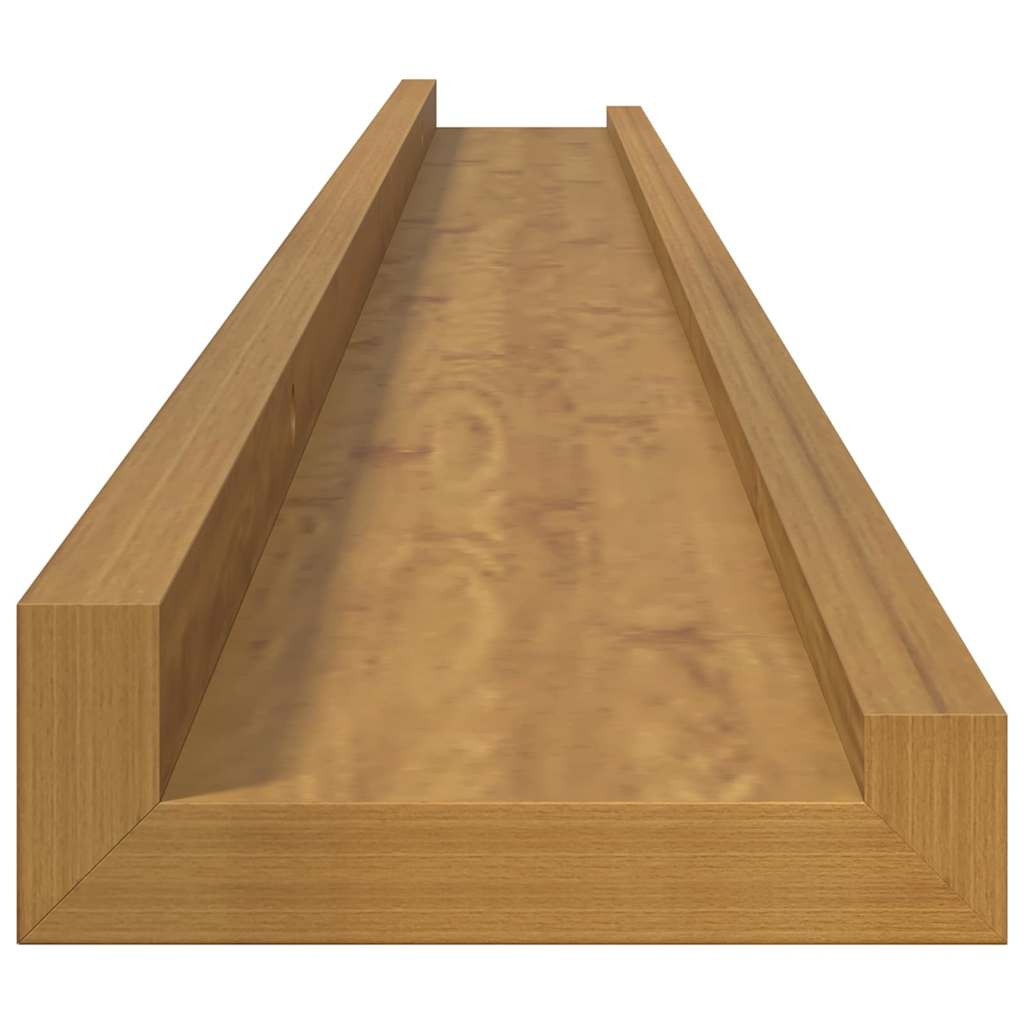 Falpolc polcokkal tárolóval 4 pcs Bézs 100 x 9 x 3 cm Faanyag
