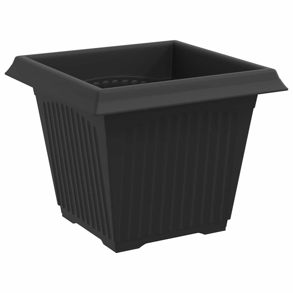 vidaXL Négyzet Virágcserép 6 pcs Fekete 20 x 20 x 16 cm Műanyag