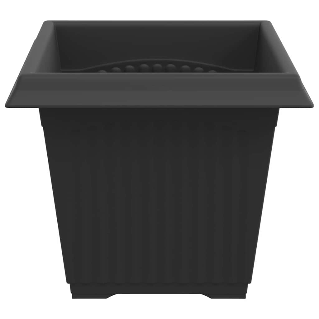 vidaXL Négyzet Virágcserép 6 pcs Fekete 20 x 20 x 16 cm Műanyag