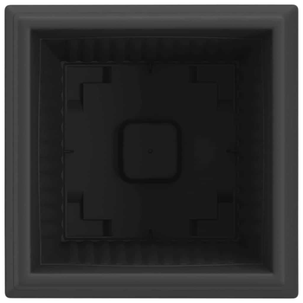vidaXL Négyzet Virágcserép 6 pcs Fekete 20 x 20 x 16 cm Műanyag