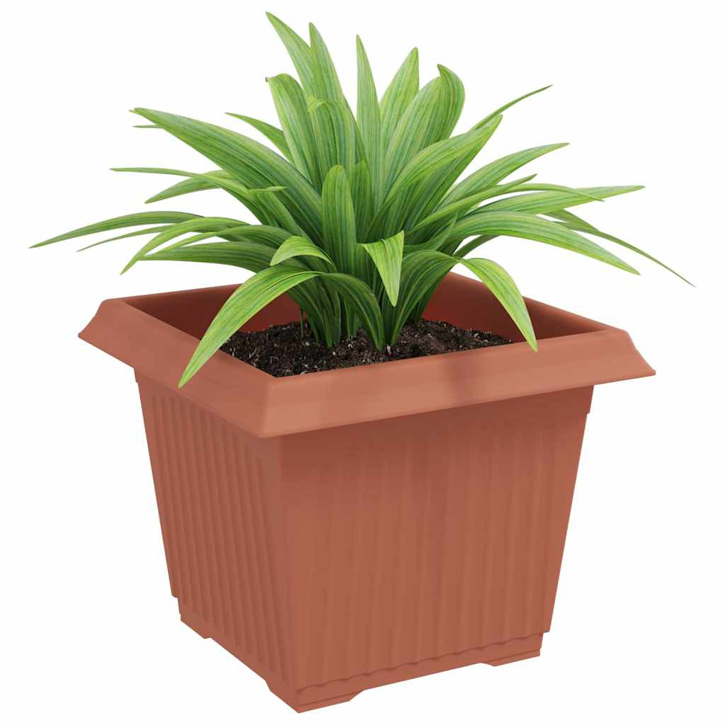 vidaXL Négyzet Virágcserép 24 pcs Tégla Vörös 23 x 23 x 17,5 cm