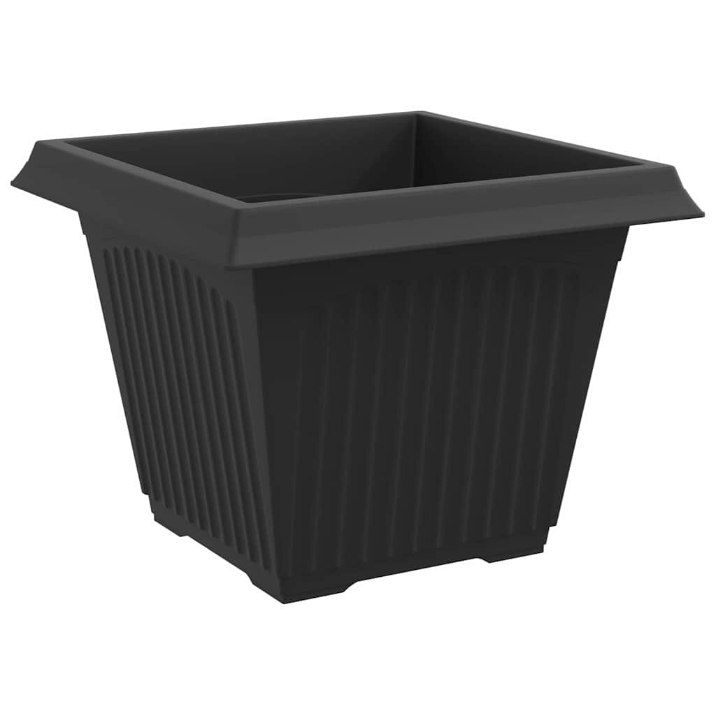 vidaXL Négyzet Virágcserép 24 pcs Fekete 43 x 43 x 33,5 cm Műanyag