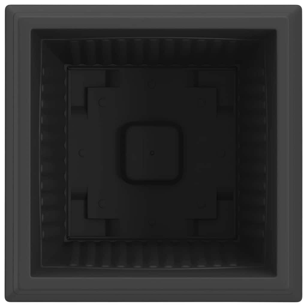 vidaXL Négyzet Virágcserép 24 pcs Fekete 43 x 43 x 33,5 cm Műanyag