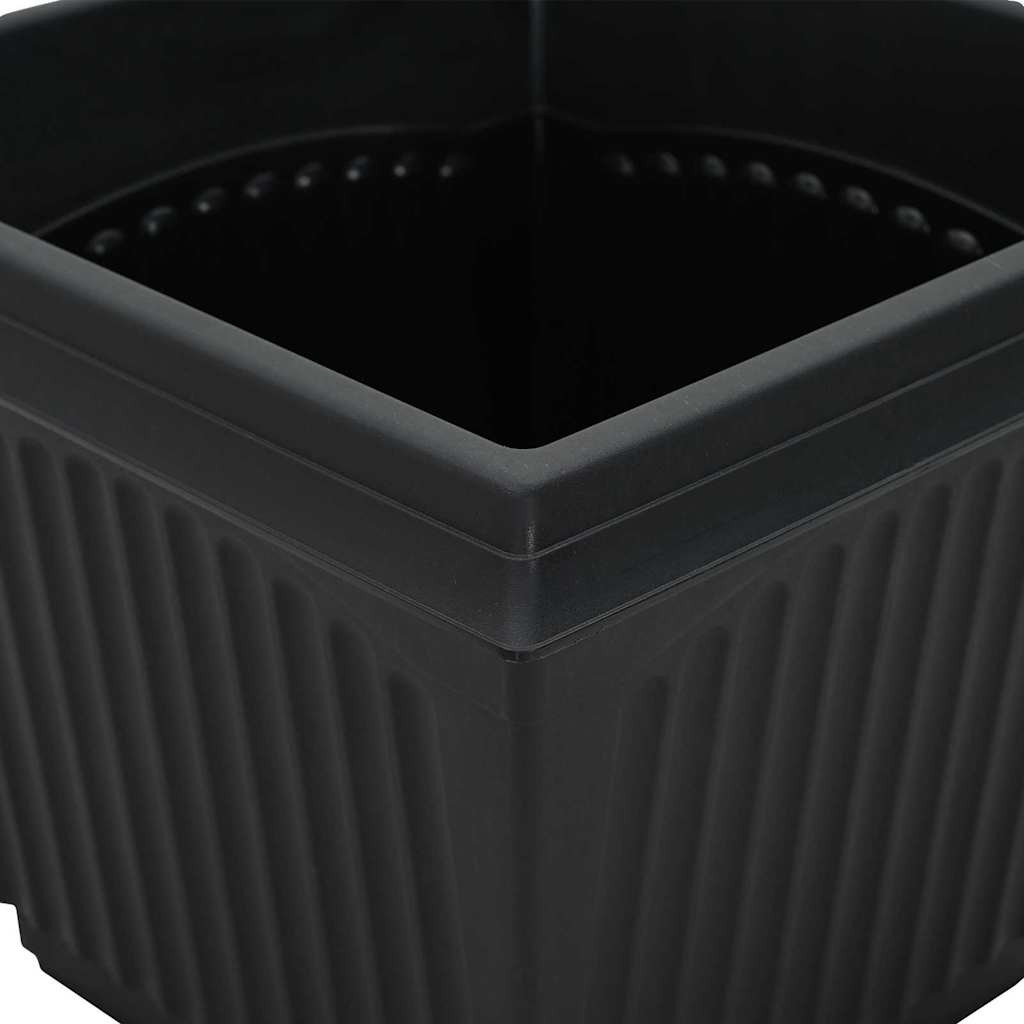 vidaXL Négyzet Virágcserép 24 pcs Fekete 43 x 43 x 33,5 cm Műanyag