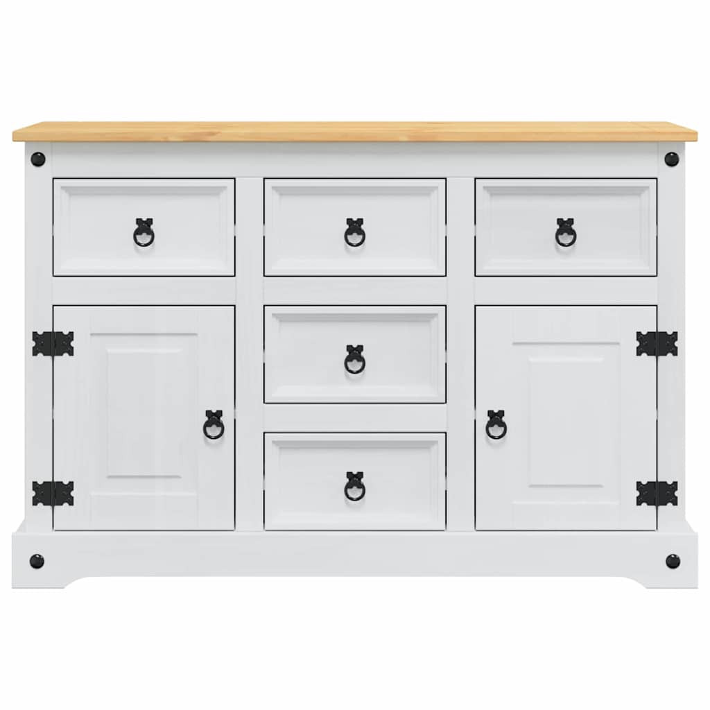 Tárolódobozok fiókkal Fehér 112 x 40 x 75 cm Tömör fenyőfa