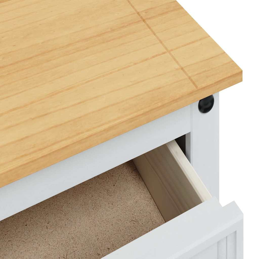 Tárolódobozok fiókkal Fehér 112 x 40 x 75 cm Tömör fenyőfa