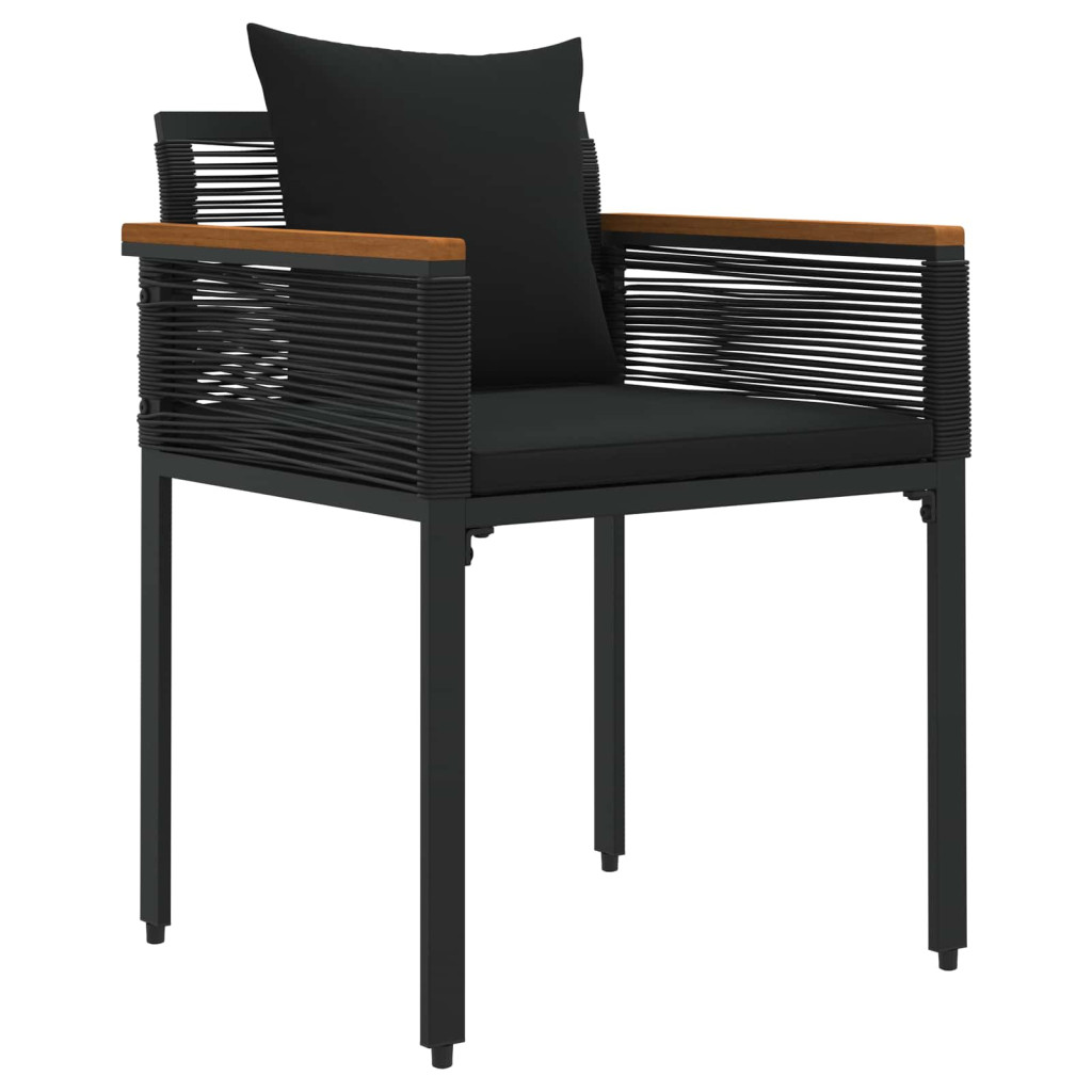 vidaXL Kültéri Bútor Szett párnával 3 pcs Fekete PE Rattan