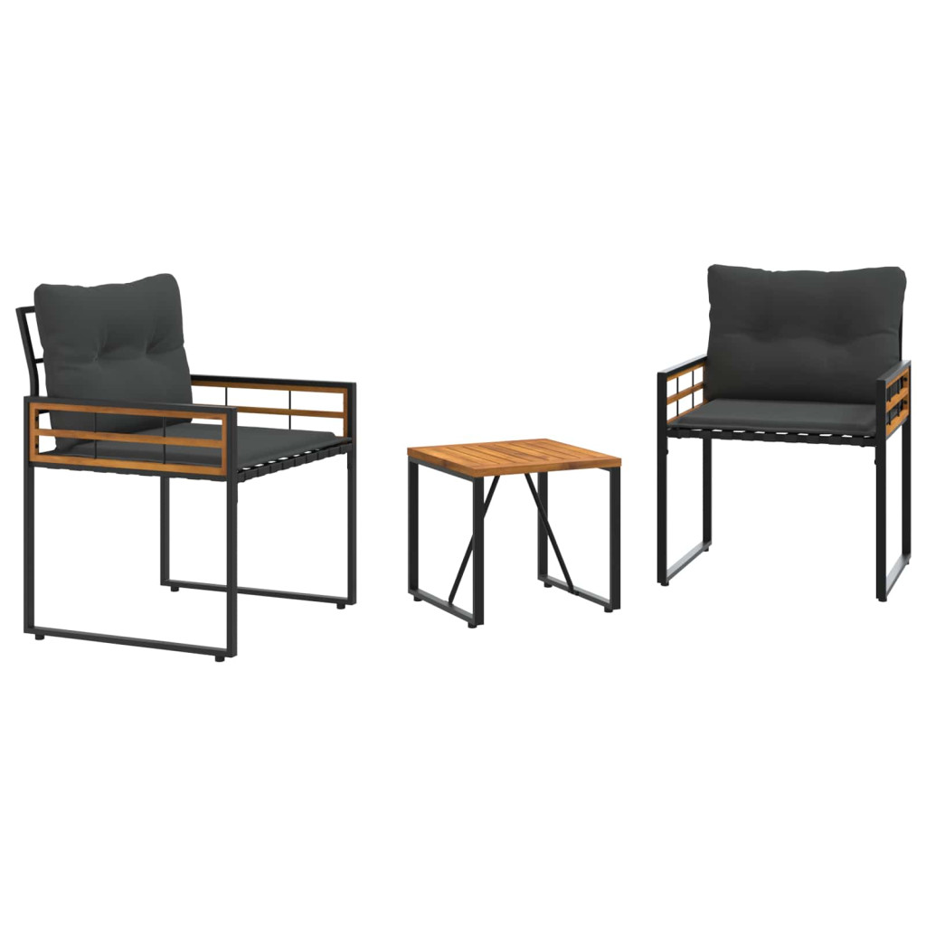 Kültéri Bútor Szett párnával 3 pcs Tompa szürke