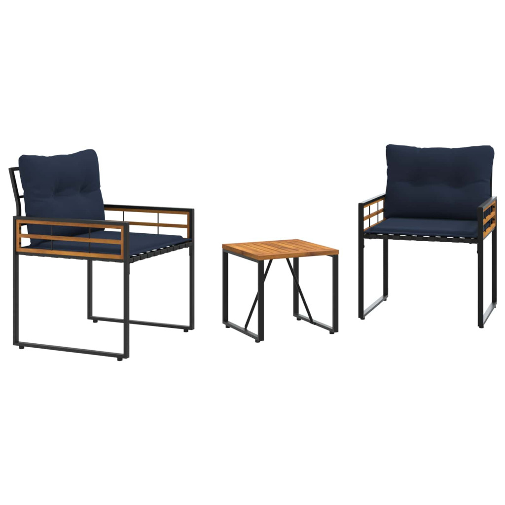 Kültéri Bútor Szett párnával 3 pcs Tengerészkék
