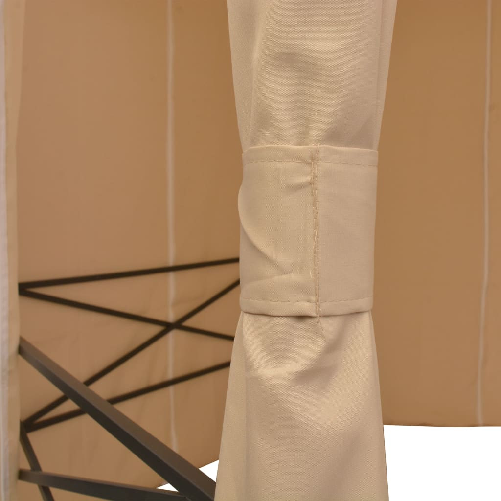hatszögű kerti pavilon függönyökkel 360 x 265 cm