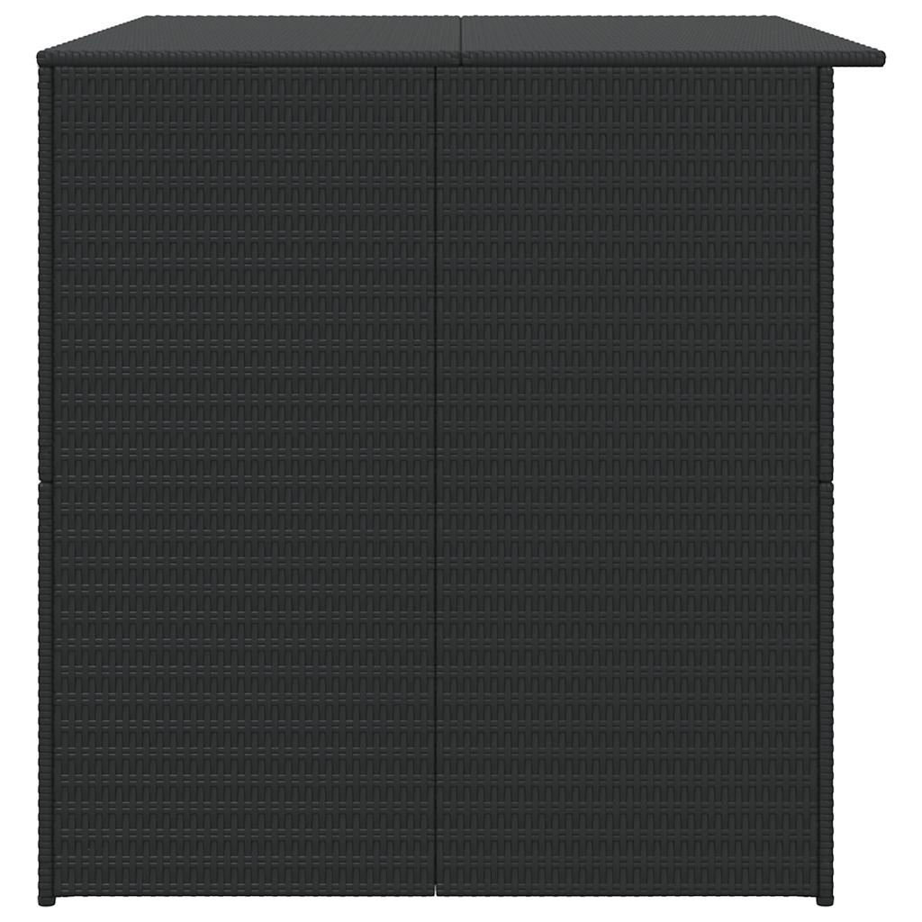 fekete polyrattan kerti tárolóláda 150 x 100 x 100 cm