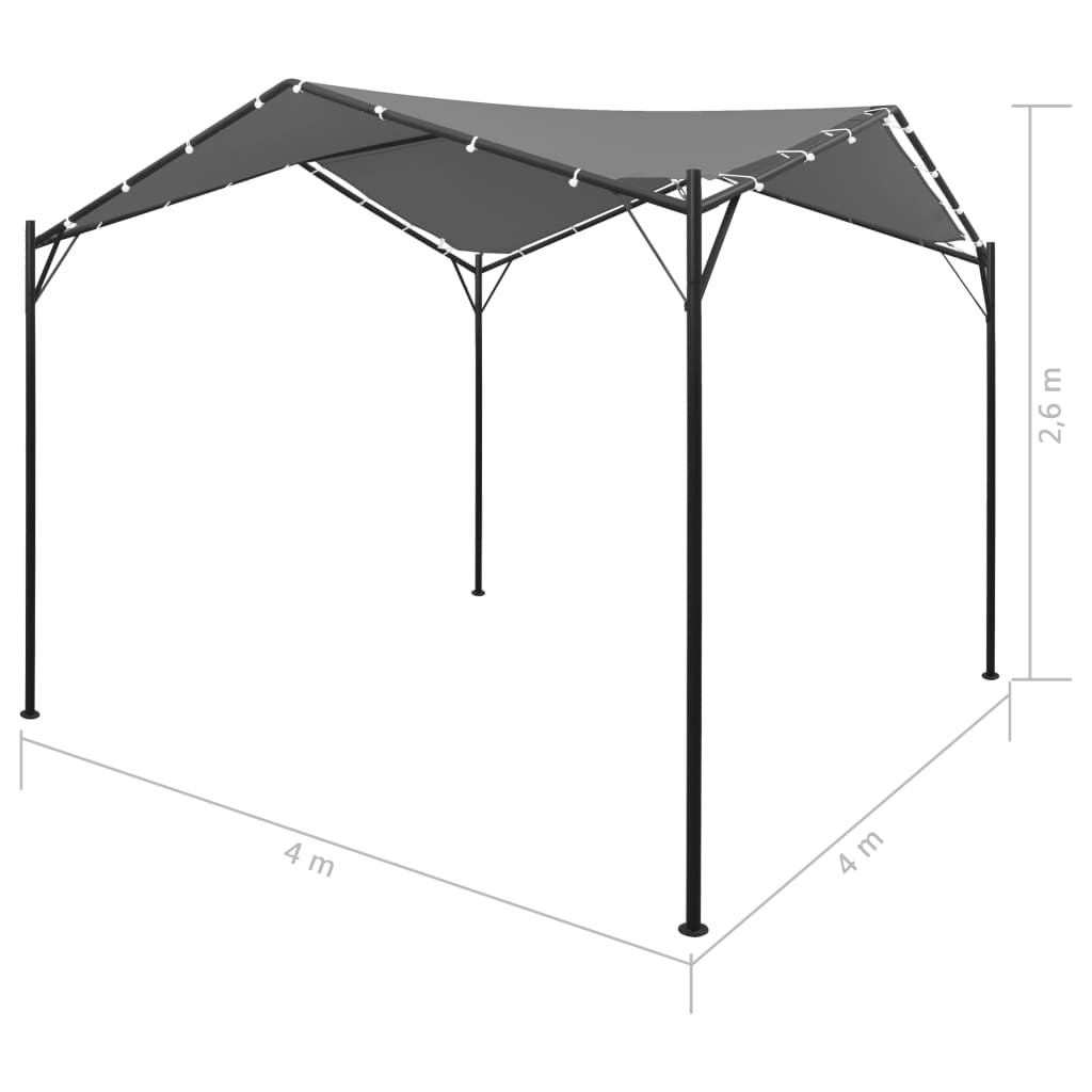 antracitszürke pavilon 4 x 4 m