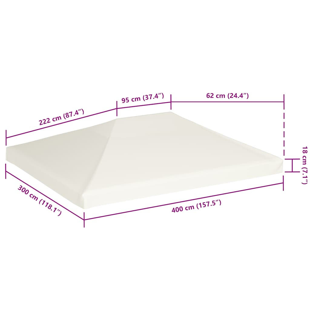 krémfehér pavilon tetőponyva 310 g/m², 4 x 3 m krémfehér pavilon tetőponyva 310 g/m², 4 x 3 m