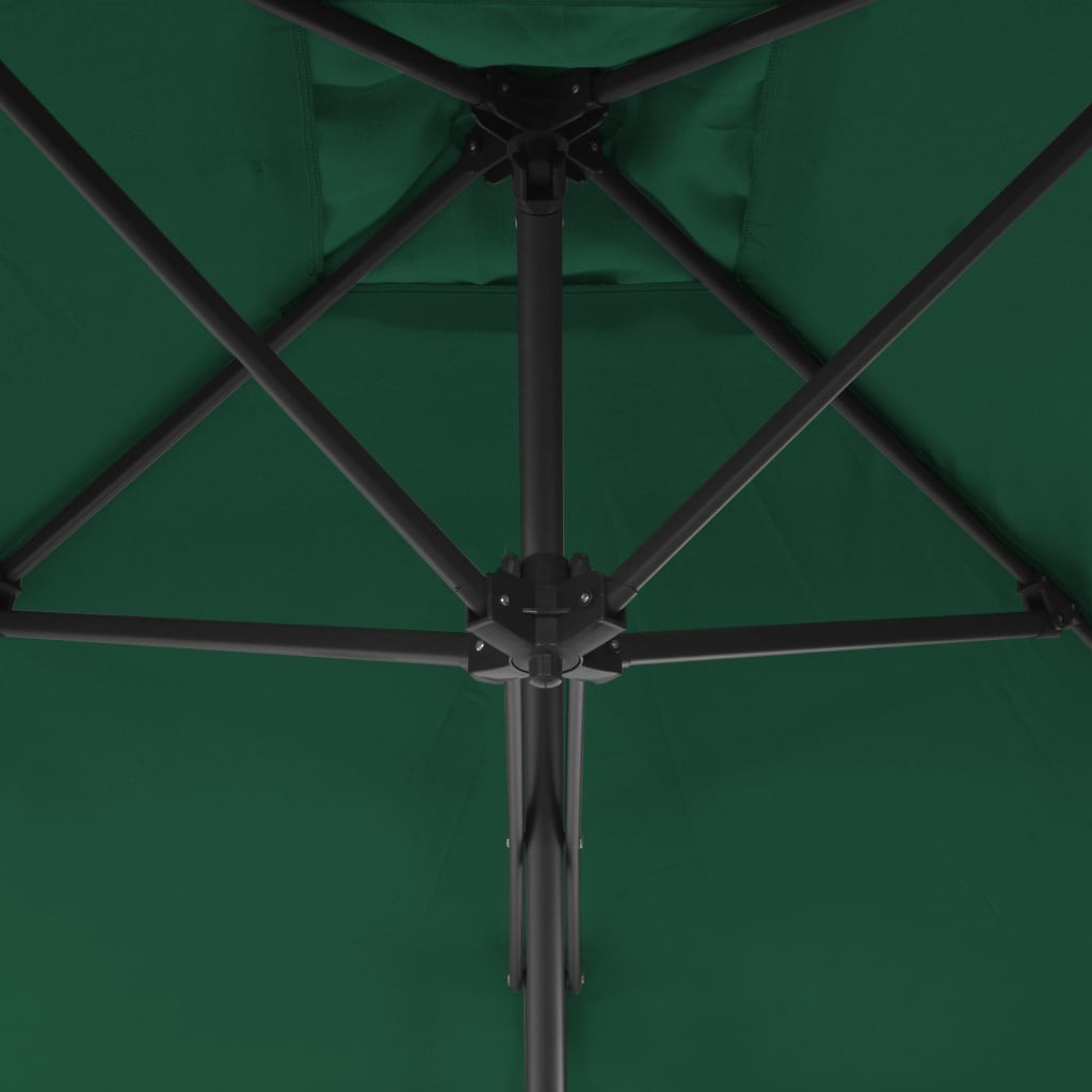 zöld kültéri napernyő acélrúddal 300 cm