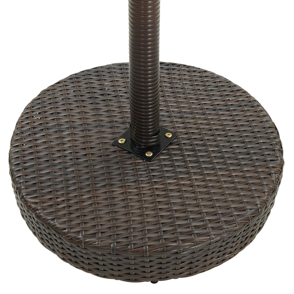barna polyrattan kerti asztal 60,5 x 106 cm