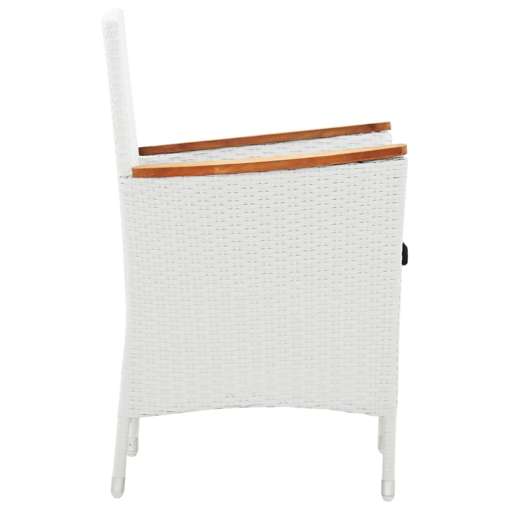 5 részes kültéri fehér polyrattan étkezőgarnitúra 5 részes kültéri fehér polyrattan étkezőgarnitúra
