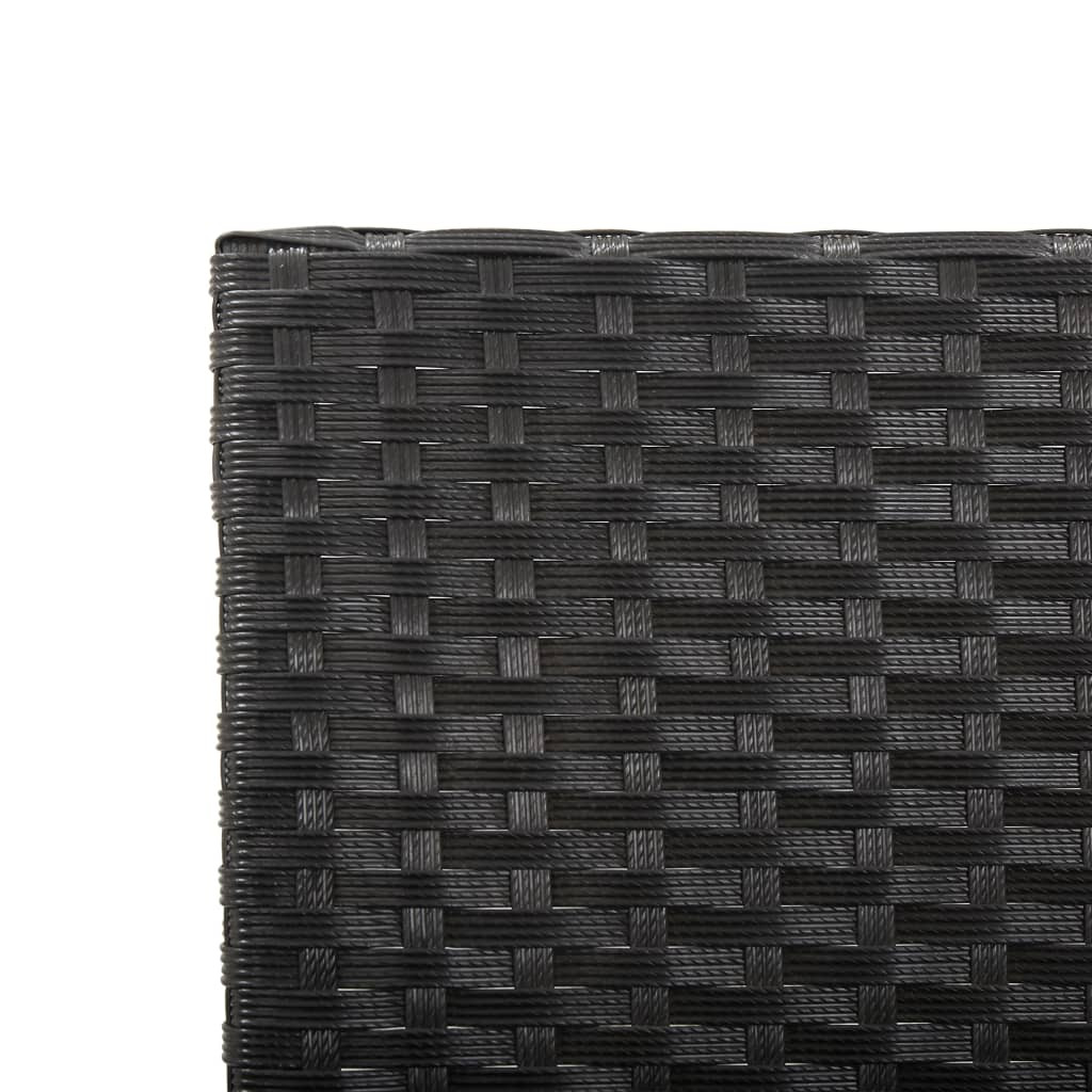 fekete polyrattan kerti pad párnákkal 176 cm