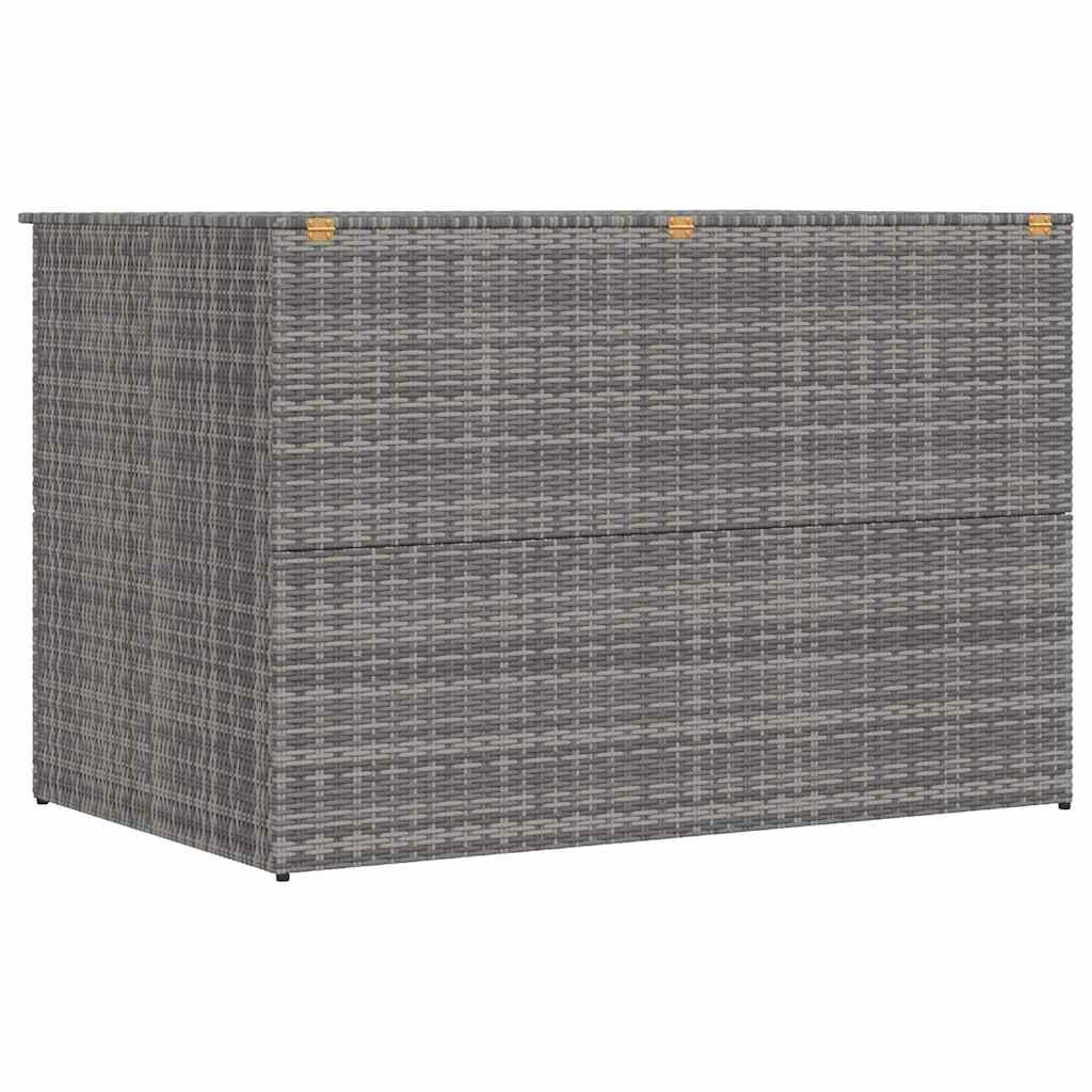 szürke polyrattan kerti tárolóláda 150 x 100 x 100 cm
