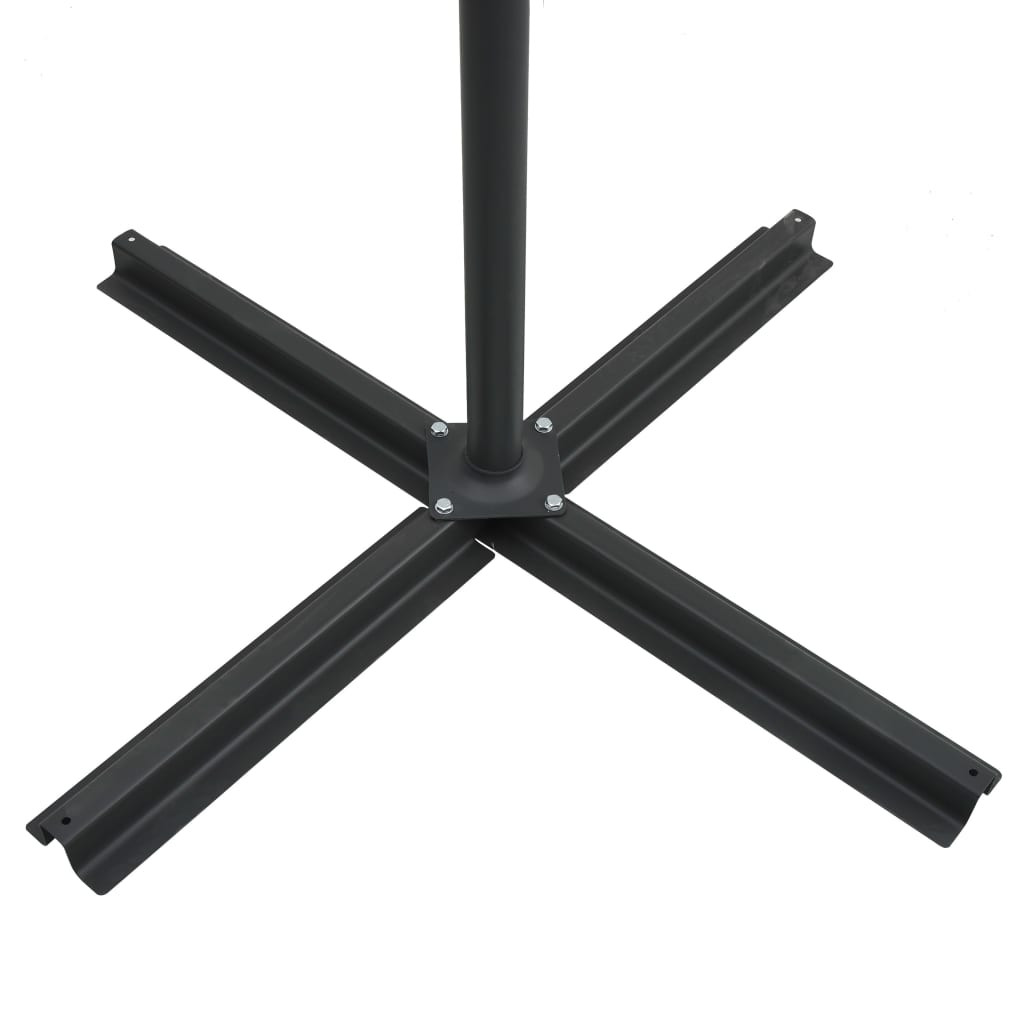 azúrkék konzolos napernyő LED-del és acélrúddal 250x250 cm