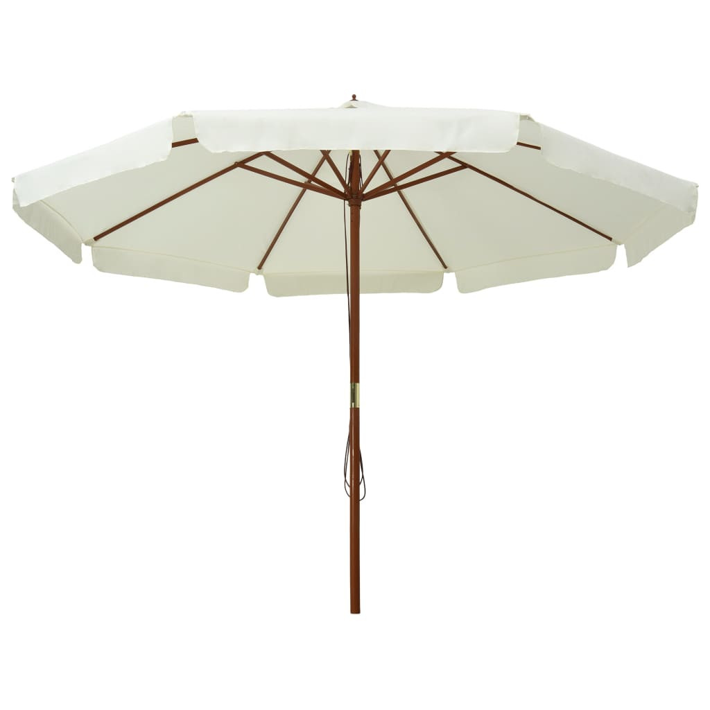 homokfehér kültéri napernyő farúddal 330 cm