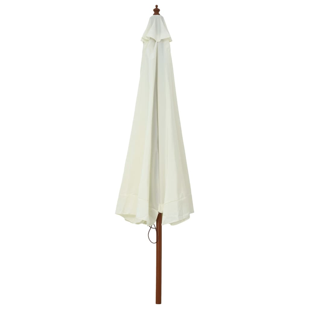homokfehér kültéri napernyő farúddal 330 cm