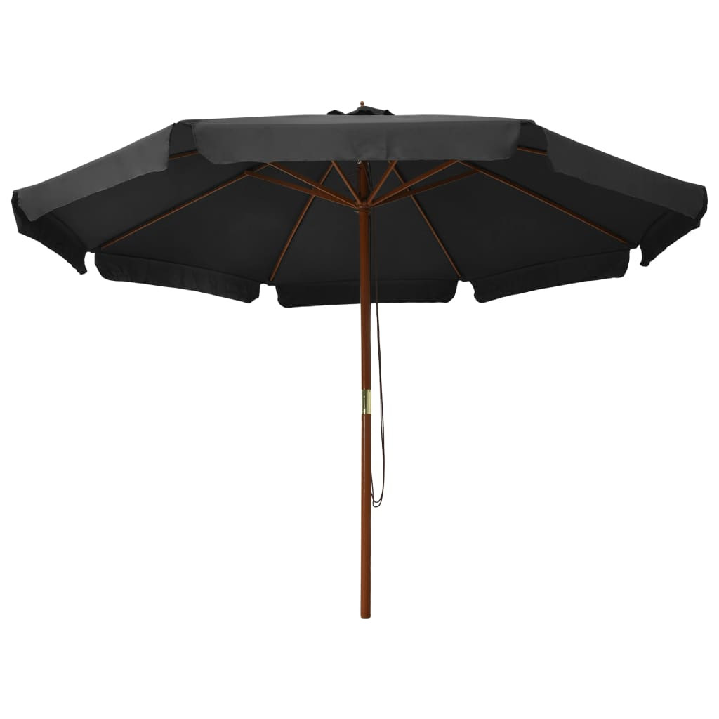 antracitszürke kültéri napernyő farúddal 330 cm