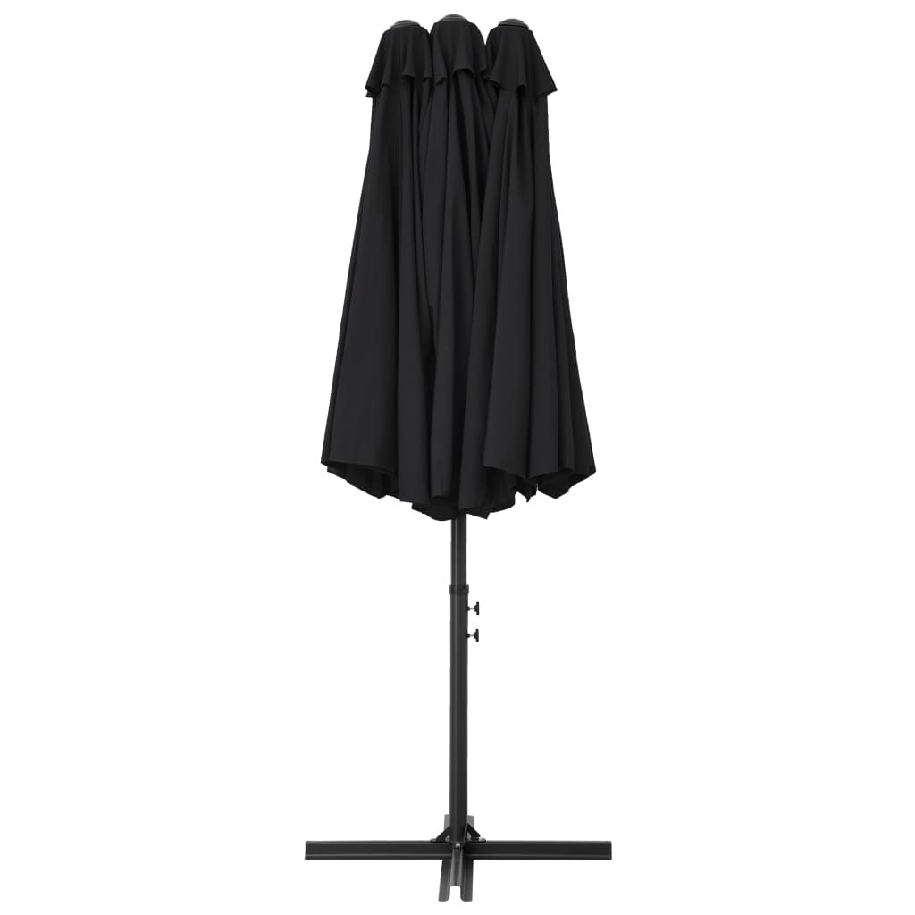 fekete kültéri napernyő alumíniumrúddal 460 x 270 cm