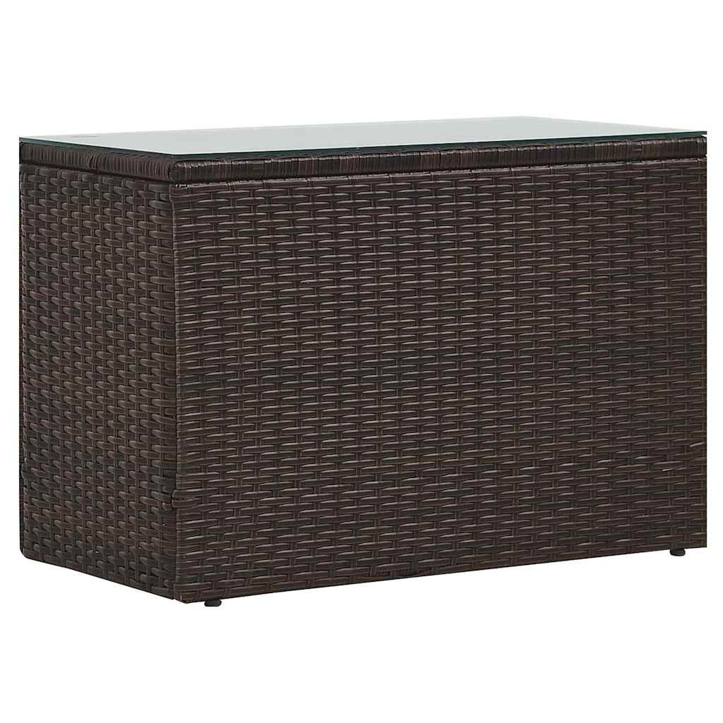 5-részes barna polyrattan kerti ülőgarnitúra párnákkal