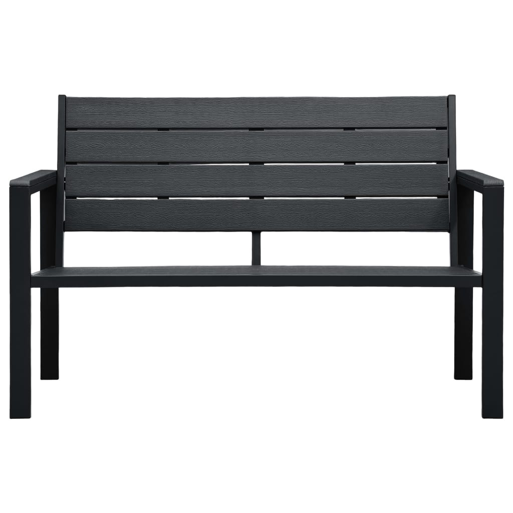 fekete fautánzatú HDPE kerti pad 120 cm