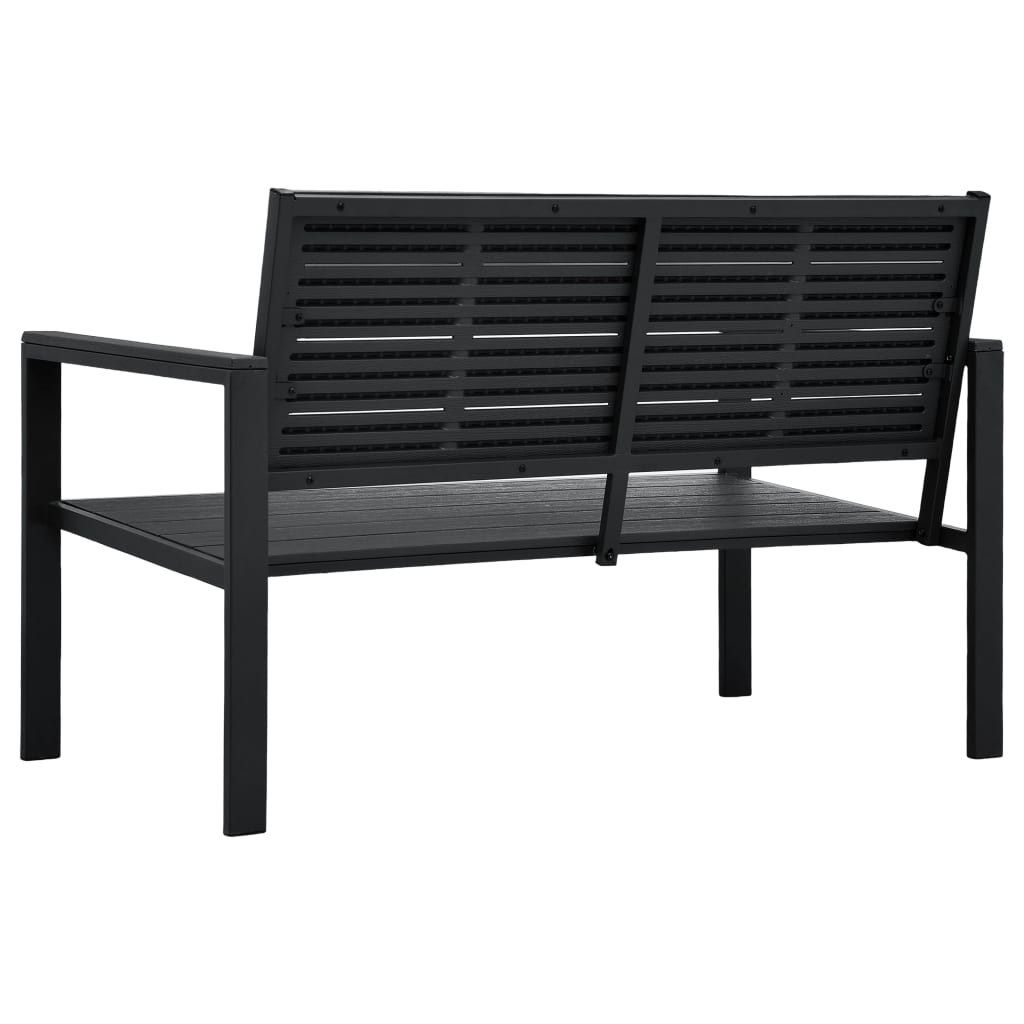 fekete fautánzatú HDPE kerti pad 120 cm