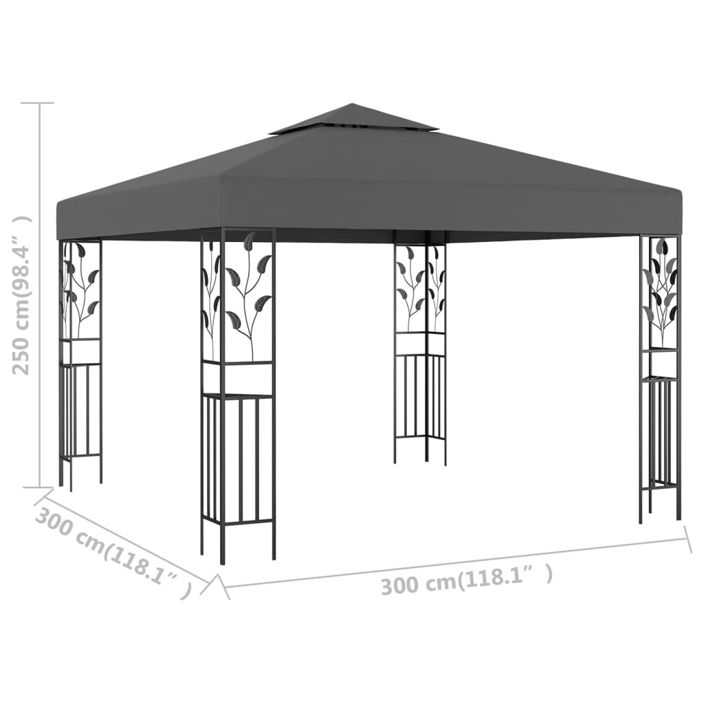 antracitszürke pavilon 3 x 3 m