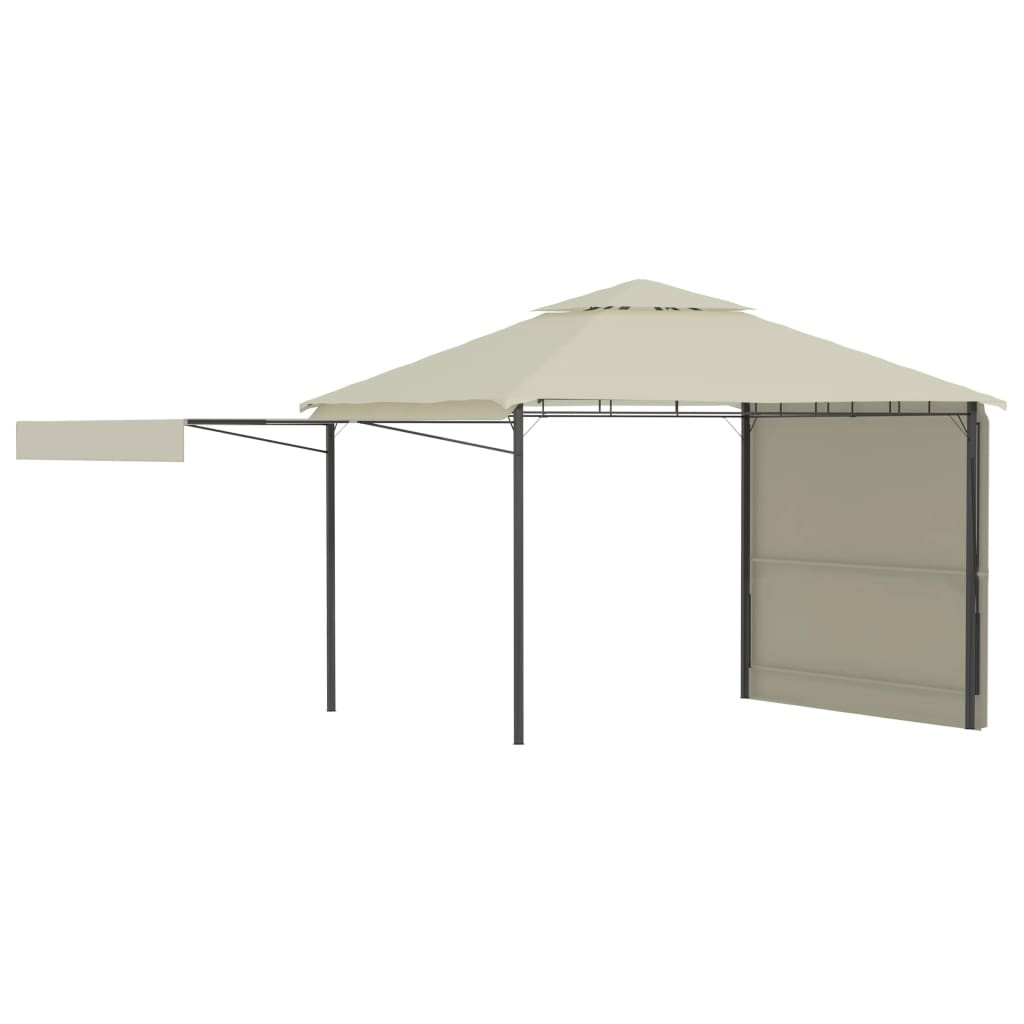 krémszínű pavilon dupla kibővített tetővel 3x3x2,75 m 180 g/m²