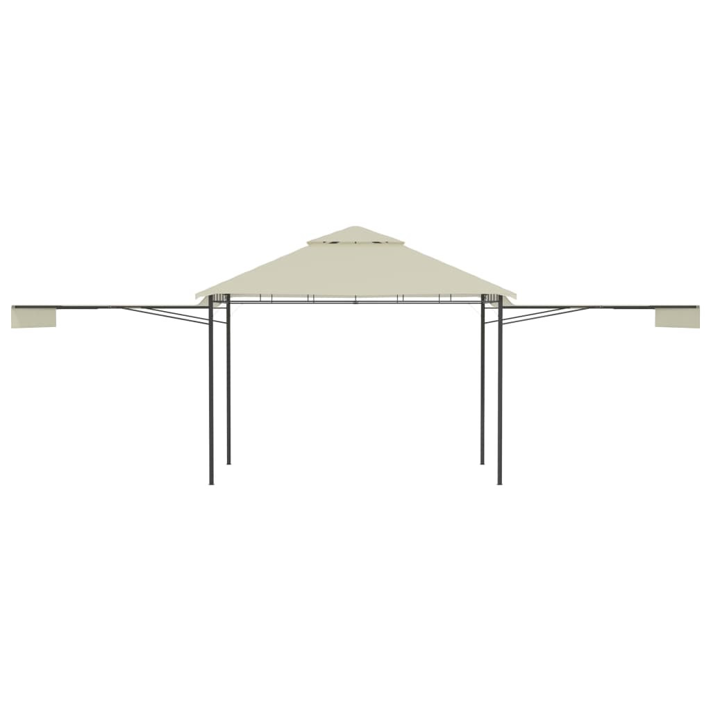 krémszínű pavilon dupla kibővített tetővel 3x3x2,75 m 180 g/m²