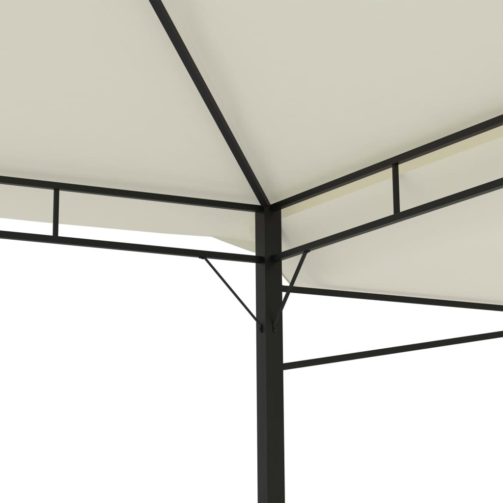 krémszínű pavilon dupla kibővített tetővel 3x3x2,75 m 180 g/m²