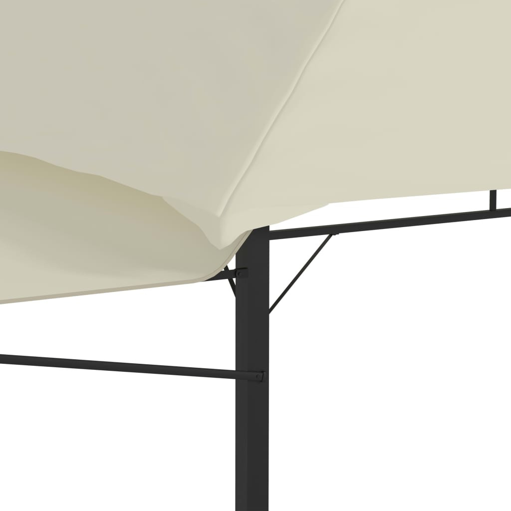 krémszínű pavilon dupla kibővített tetővel 3x3x2,75 m 180 g/m²