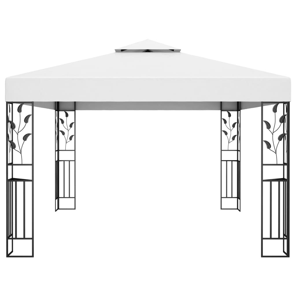 fehér dupla tetős pavilon 3 x 4 m