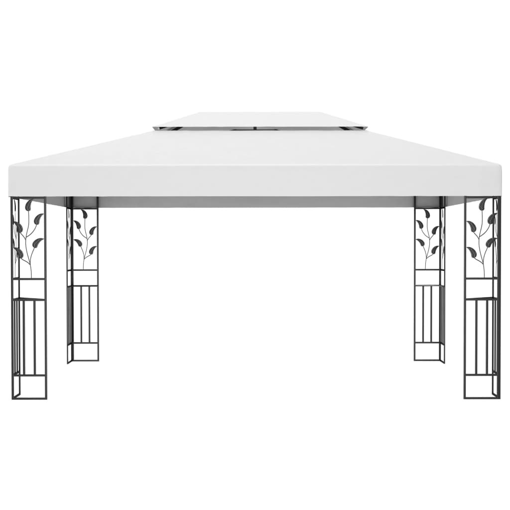 fehér dupla tetős pavilon 3 x 4 m