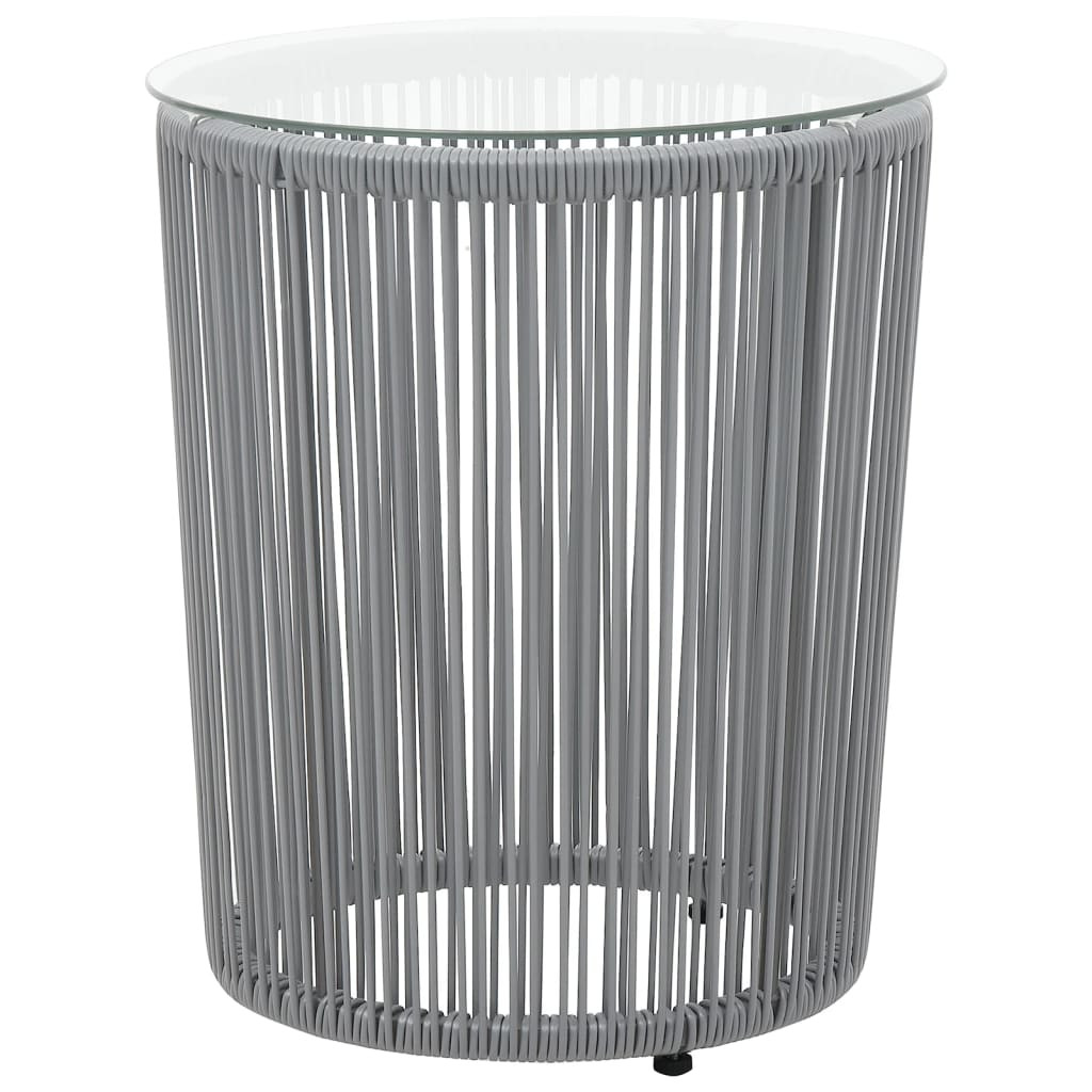 3 darabos szürke PE rattan bisztrószett párnával